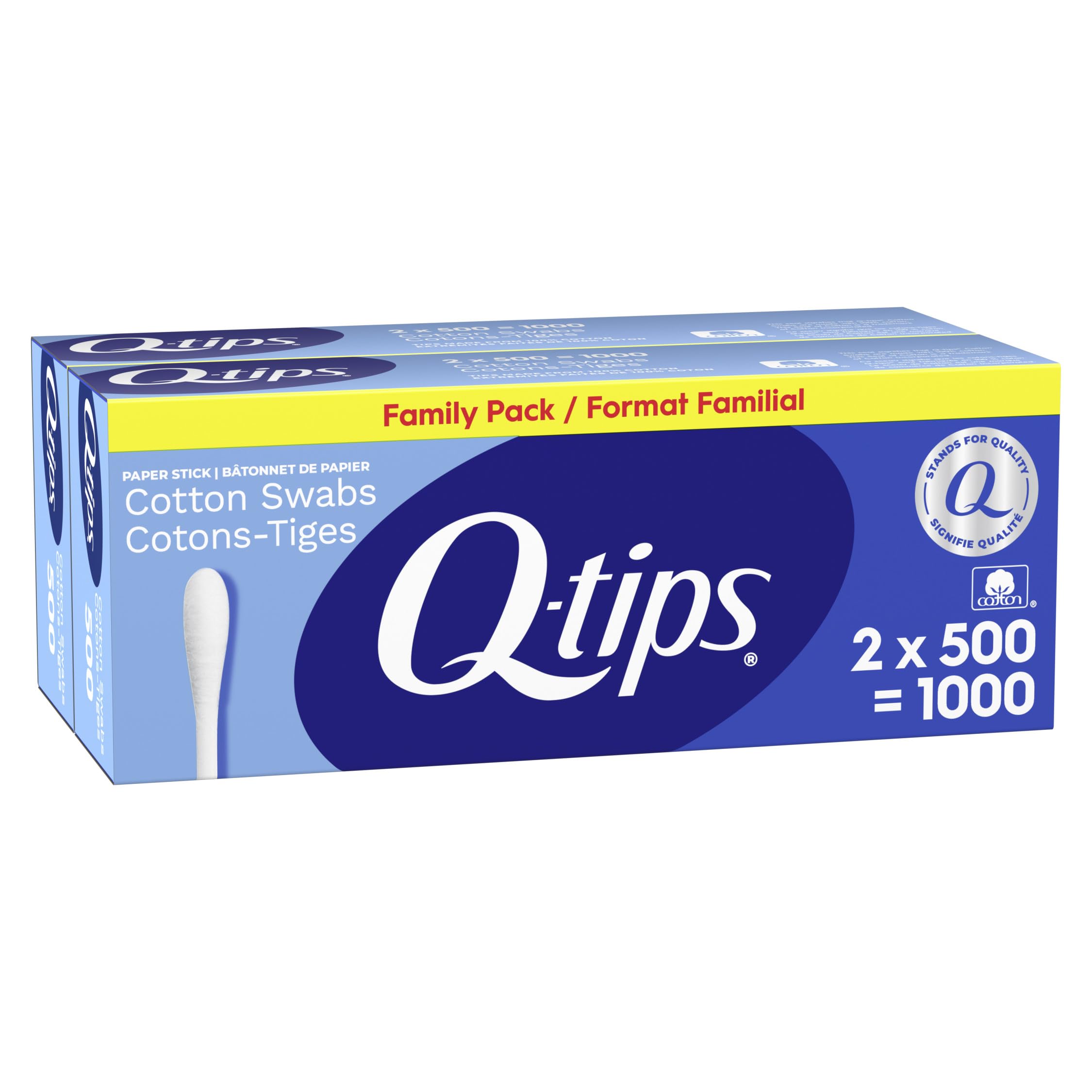 Q-tips Cotton Swabs, 500 Count (Pack of 2)