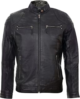Infinity Leather Men's 100% Genuine Leather Zip Up Motorcycle Jacket