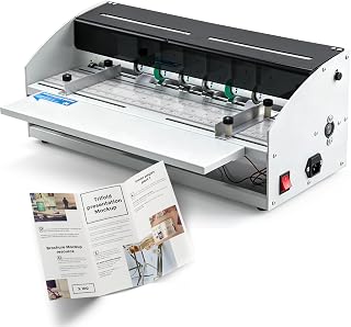 Mxmoonant 3-in-1 Electric Creasing Machine 18.5"(470mm), 25r/min, 4 Blades | 2 Creasing Blades, 1 Perforating Blade, 1 Cutting Blade, Paper Folding for Copy Paper, Cardstock, Kraft 60-500 gsm, 110V