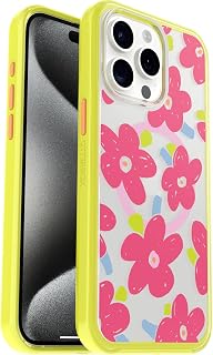 Cover per Apple iPhone 15 Pro Max OtterBox Symmetry Clear MagSafe, resistente a shock e cadute fino; sottile, testata 3x norme MIL-STD 810G, Whimsy Bloom