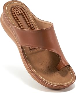 Aomigoct Sandals for Women: Elegant Summer Bohemian Flat Shoes for Women, Comfortable Ankle Strap Sandals for Outdoor Walking
