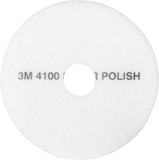 3M White Super Polish Pad 4100, 17" Floor Pad, Machine Use (Case of 5)
