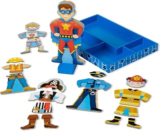 Melissa & Doug Joey Magnetic Wooden Dress-Up Pretend Play Set (25+ pcs) Pretend Play Magnetic Dress Up Set for Toddlers and Preschoolers Ages 3+