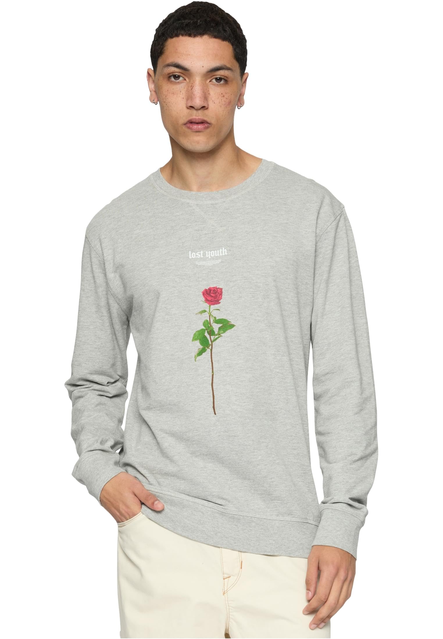 Mister Tee Men's Lost Youth Rose Crew Neck