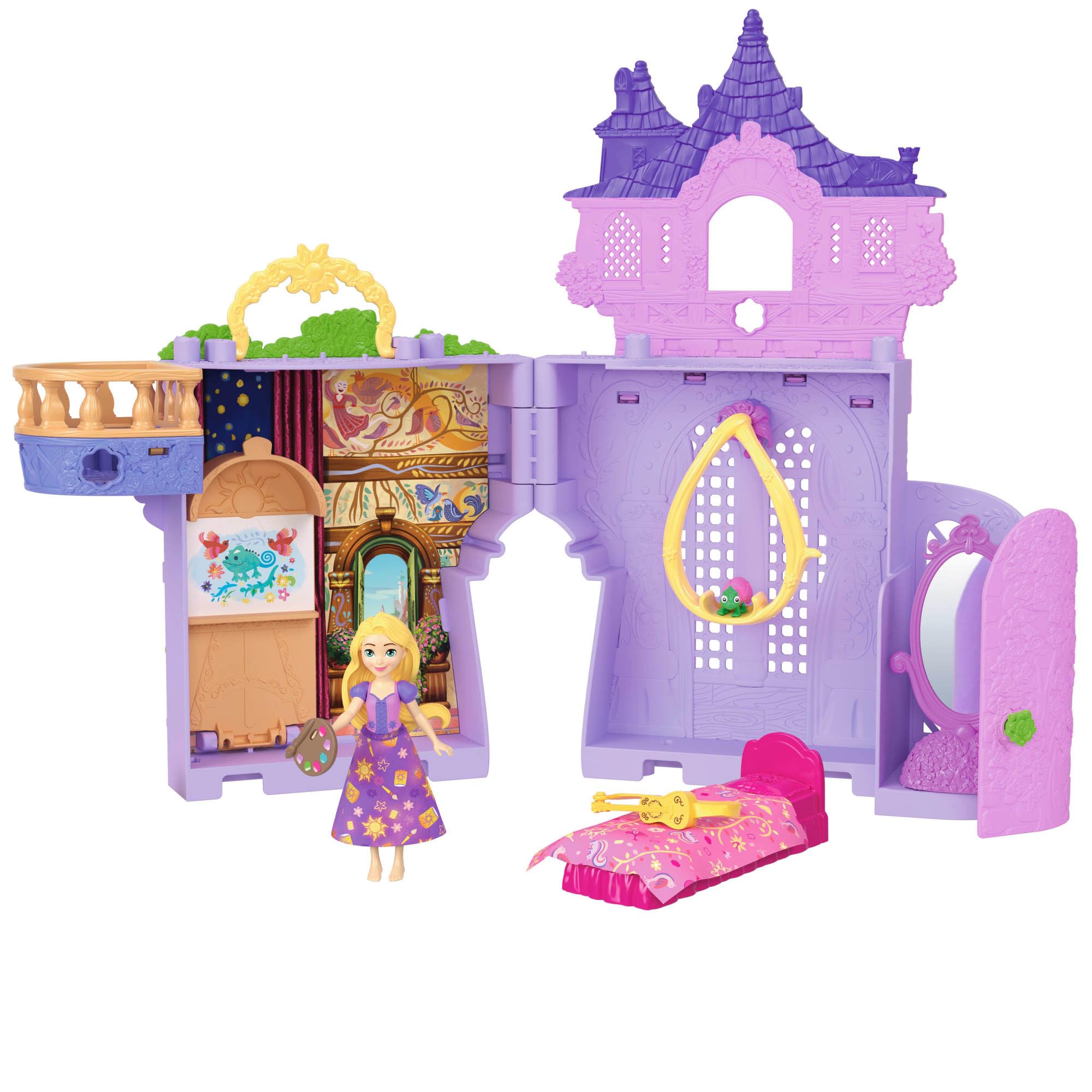 Mattel Disney Princess Rapunzel Storytime Stackers Doll House Playset | Posable 