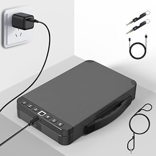 Gun Safe for Handgun, Quick Access Biometric Safe Fits Most Handguns for Homeowners Travel Enthusiasts, Smart Safety Box with Rechargeable Password Lock for Nightstand Car Travel Home Use