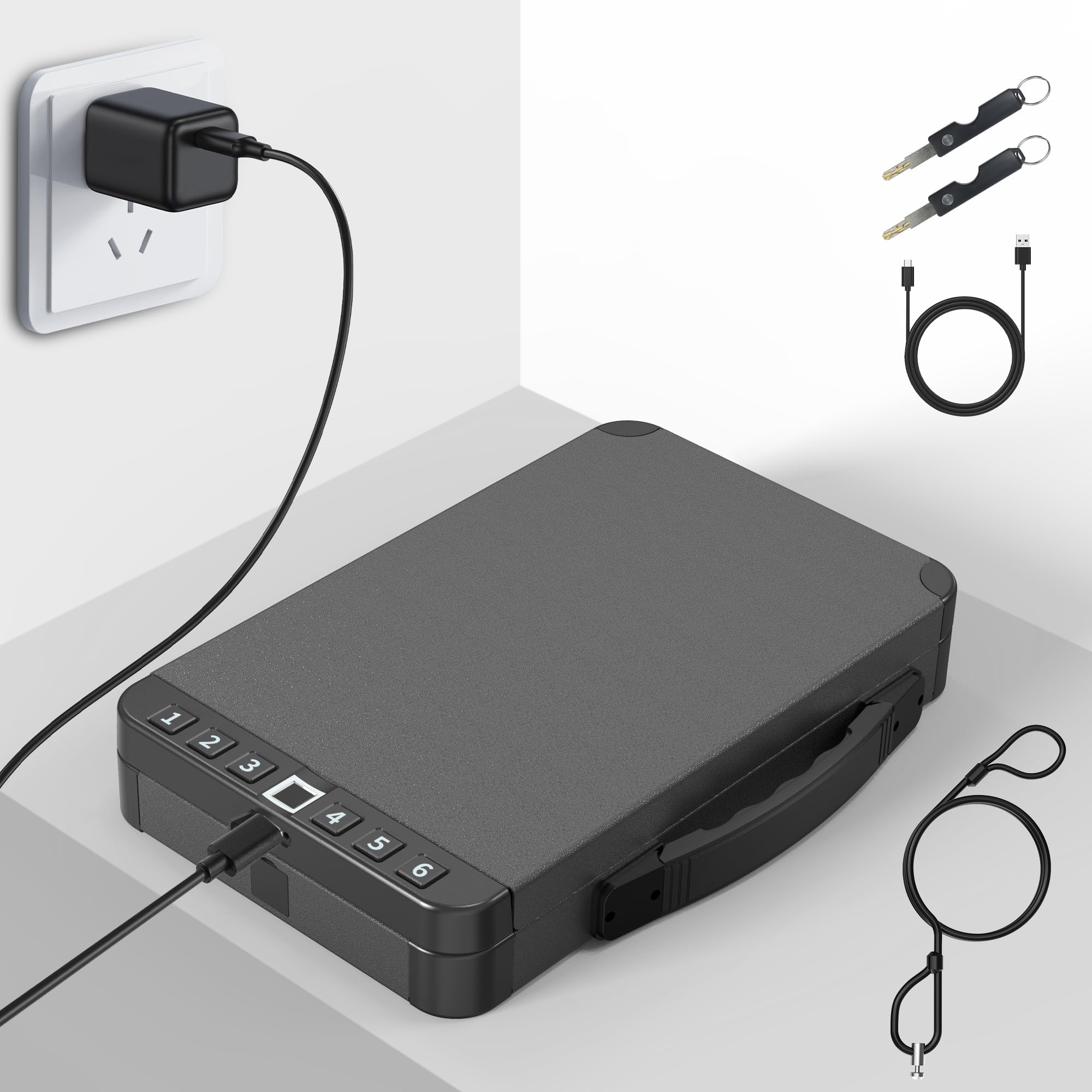 Gun Safe for Handgun, Quick Access Biometric Safe Fits Most Handguns for Homeown