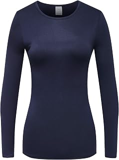 OThread & Co. Women's Long Sleeve T-Shirt Comfy Underscrub Tee Basic Stretch Layer