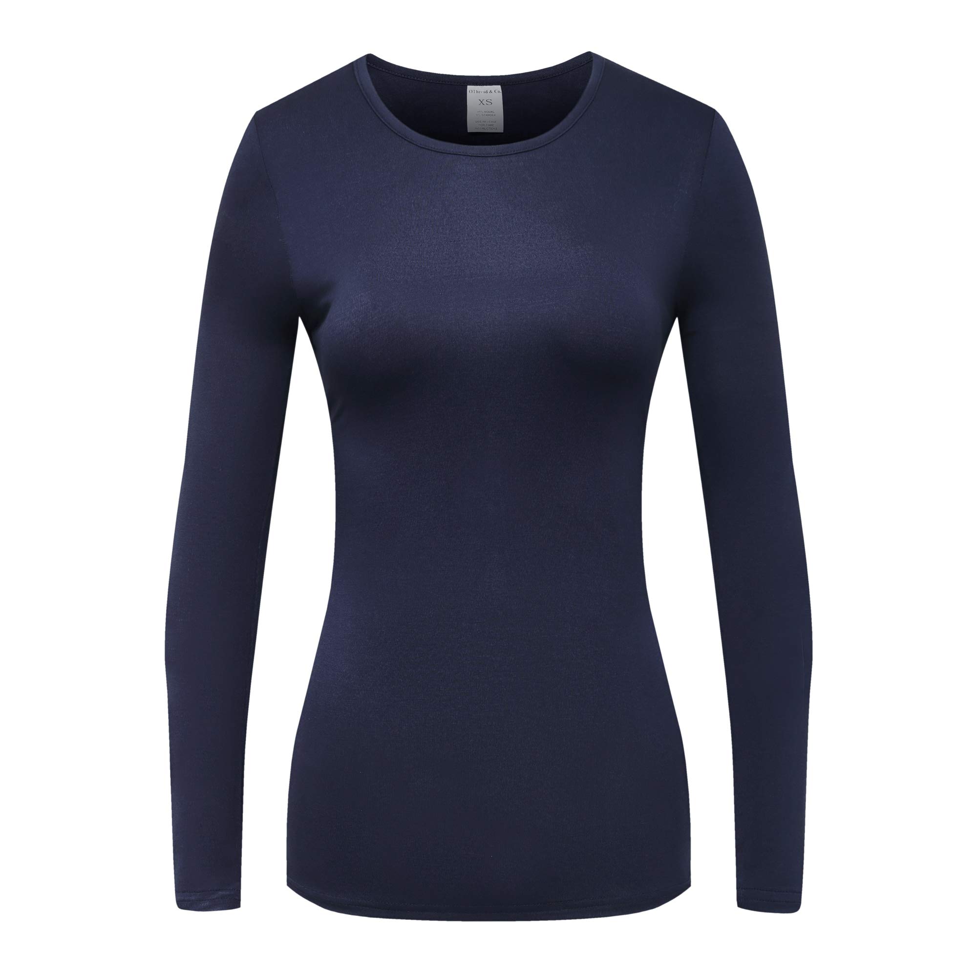OThread & Co. Women's Long Sleeve T-Shirt Comfy Underscrub Tee Basic Stretch Lay