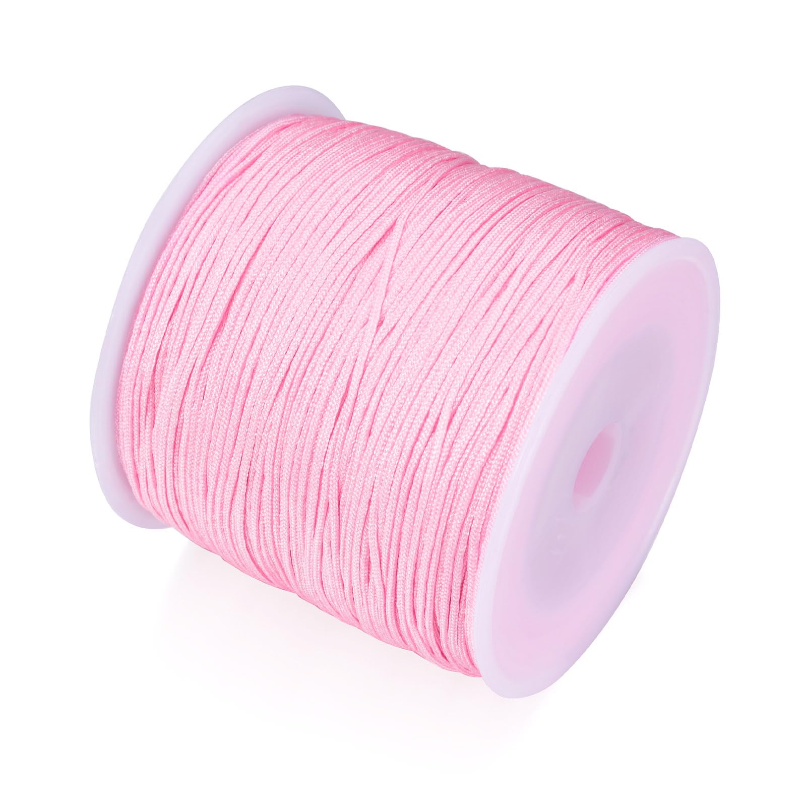 100m 0.8mm Nylon Beading Cord Pearl Pink Chinese Knot Rattail Macrame Thread for