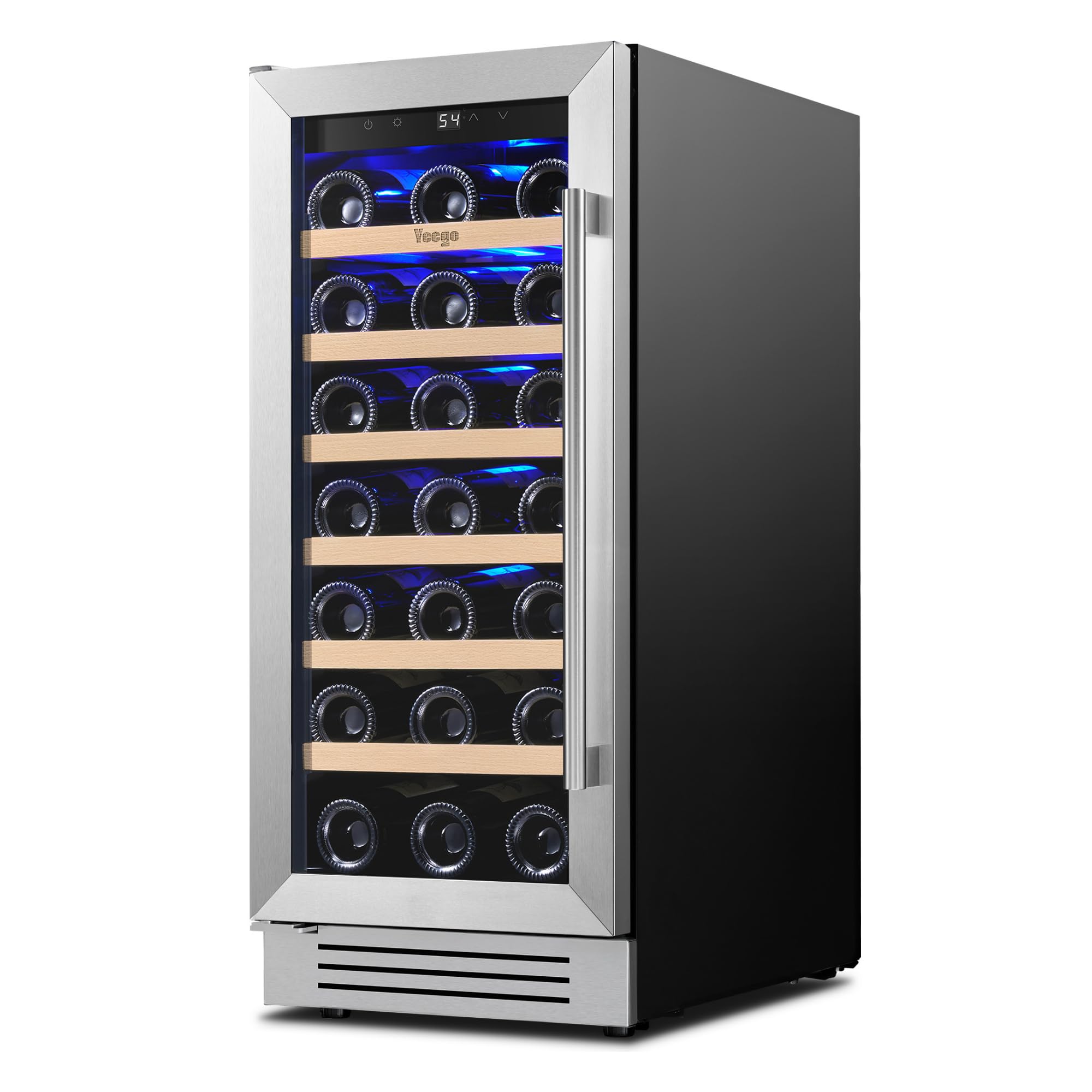 Yeego 15'' Wine Cooler Refrigerator - 33 Bottles Wine Fridge Glass Door | 40-65°