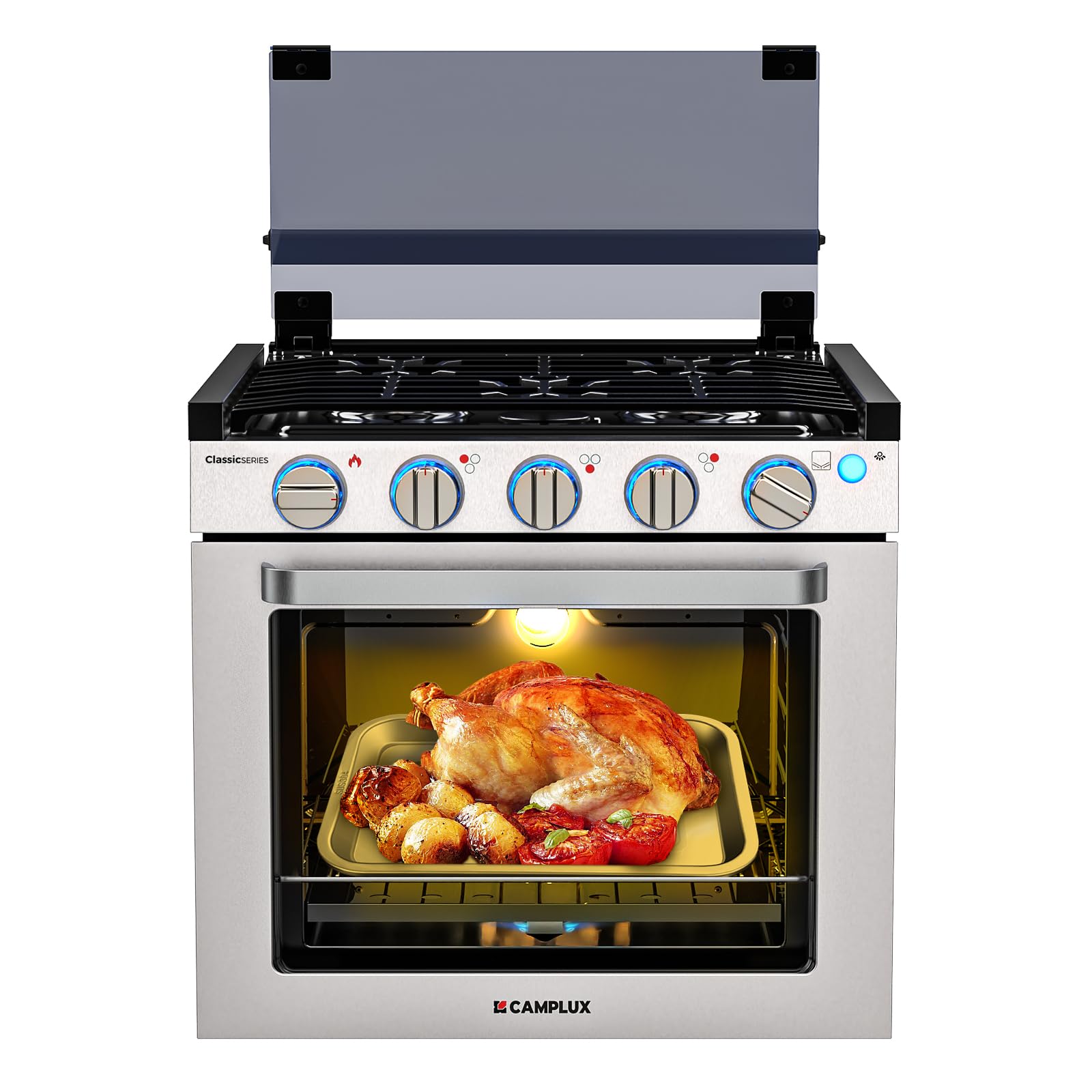 CAMPLUX RV Stove Propane Range 21 Inches, RV Oven with 3 Burners, Classic | RV R