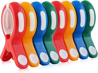 Large Beach Towel Clips for Sun Loungers, 8 Pack Sunbed Towel Pegs for Beach Chairs, Strong Windproof Beach Pegs Pool Cover Clips for Pool Chairs, Garden Deck Chairs, and Laundry, 4 Assorted Colours