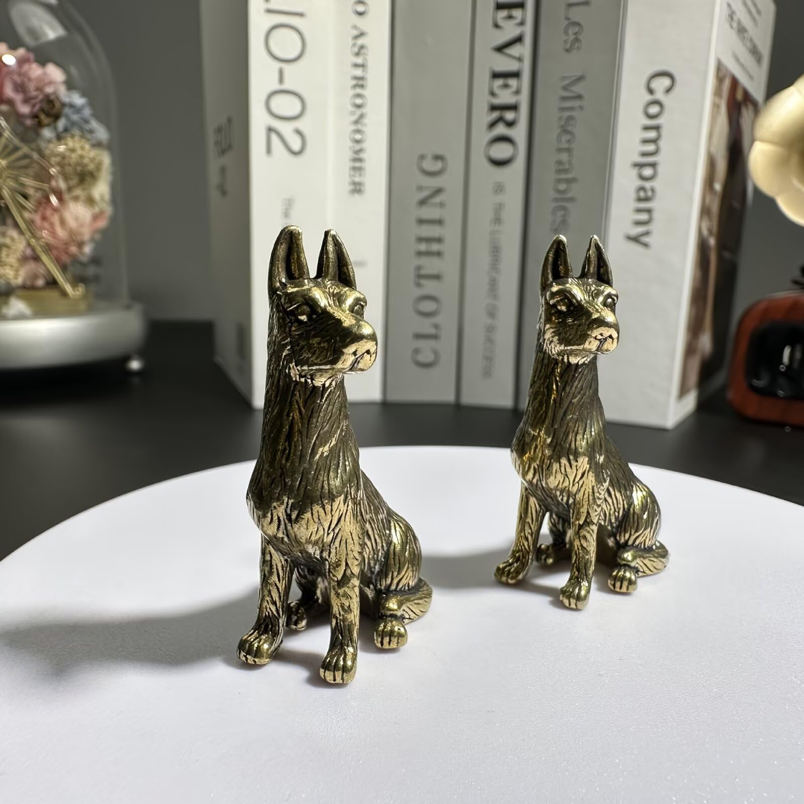 1 x Vintage Brass Dog Figurine, Vintage Mini Dog Statue, Pure Copper Animal Orna