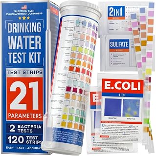 Bestprod All-New 21 in 1 Drinking Water Testing Kit Strips, Home Tap and Well Water Test Kit for Hardness, Lead, Iron, Copper, Chlorine, Fluoride