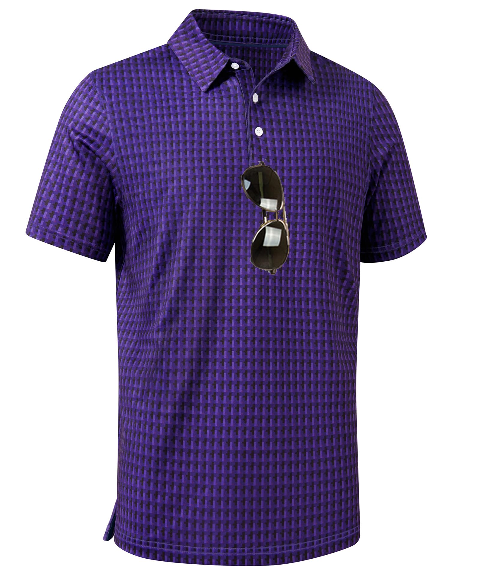 ZITY Men's Golf Shirts Short Sleeve Print Patterns Casual Collared Polo