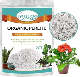 Legigo 2 Quarts Organic Perlite for Plants Indoor, Soil Mix Amendment | Improves Soil Aeration & Drainage, Horticultural Perlite Potting Mix for Orchids Succulents Cacti Carnivorous & Houseplants