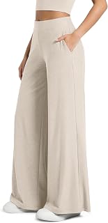 ODODOS Women's Extra Wide Leg Pants - Ultra Soft odSTRATUM Tech Casual Relaxed Lounge Pants with Pockets - 29" / 31" Inseam