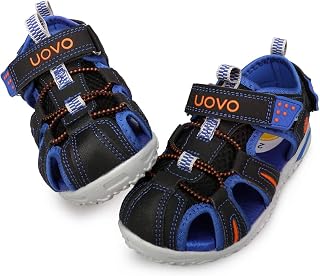 UOVO Summer Sports Sandals for Boys with Soft Non-Slip Sole Buckle Closure and Reinforced Toe – Breathable Shoe for Children Sizes 24-38
