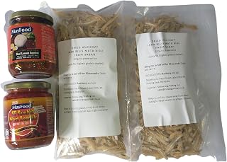 Nasi Lemak Bundle: One Bottle of SPICY MasFood SF Nasi Lemak Sambal + One Bottle of Nyonya Nasi Lemak Sambal (Mild spiciness) + 2 * 200g of Grade 5A Sabah's Blue-Eyed Dried Anchovy