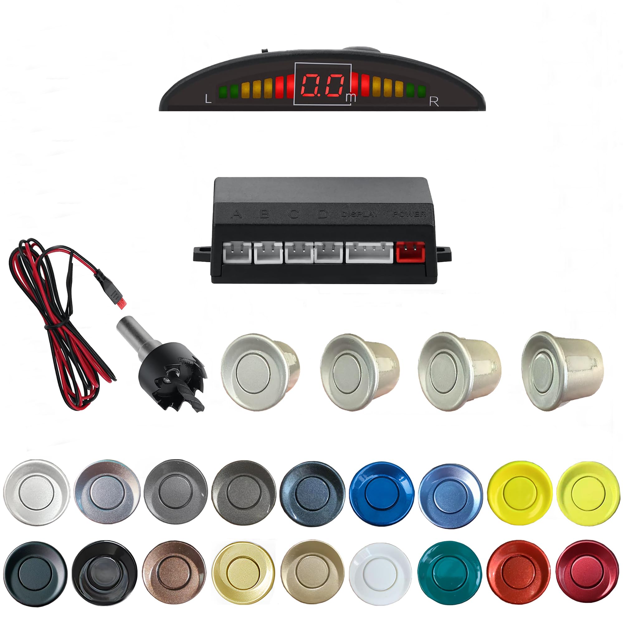 SANDETOUN Parking Sensor Kit Backup Sensor Kit Reverse Sensor for Car 20 Color O