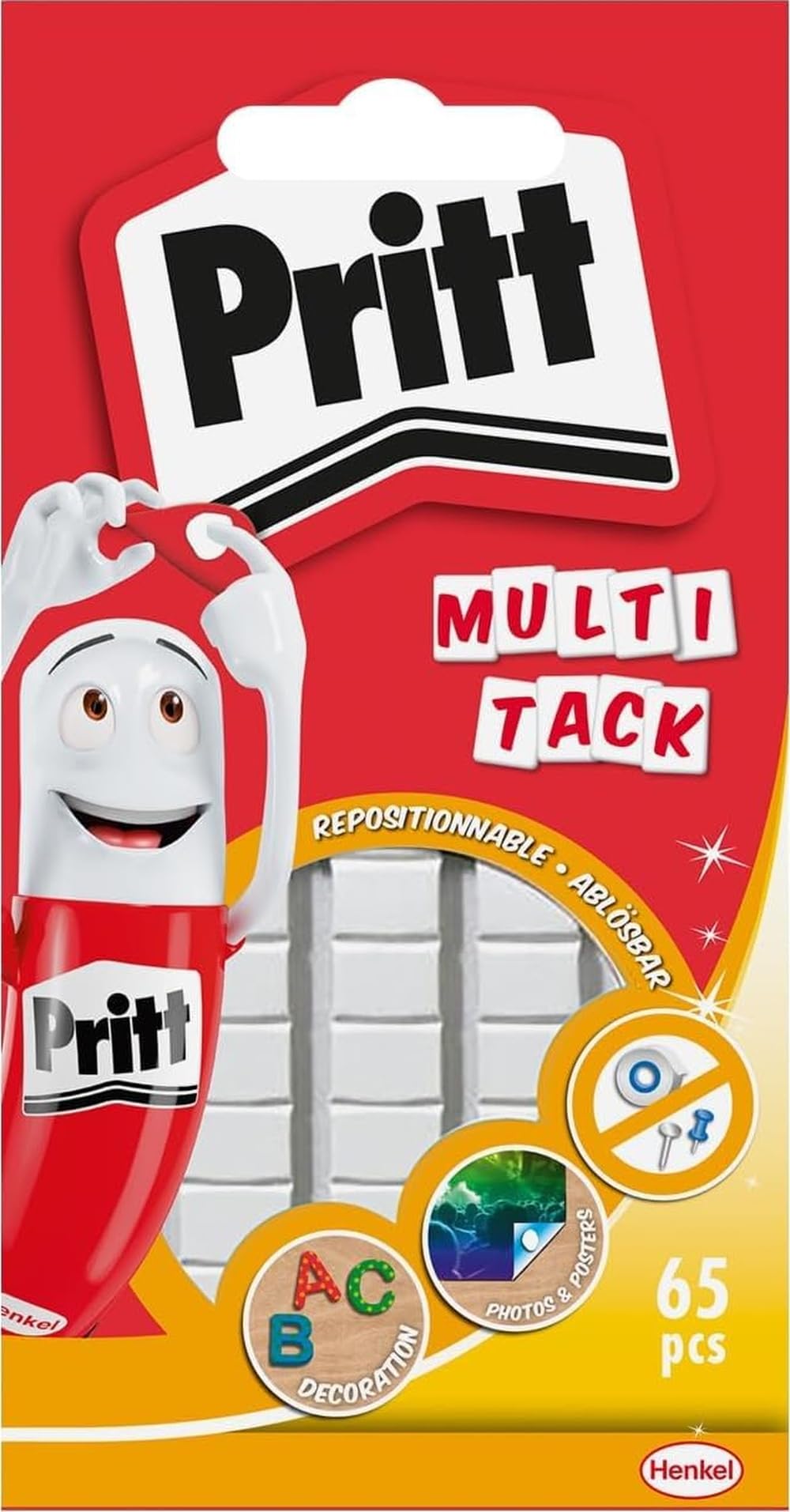 Pritt Multi Tack (1 Pack of 65 Pcs) Multipurpose White Adhesive Putty | Holds 25