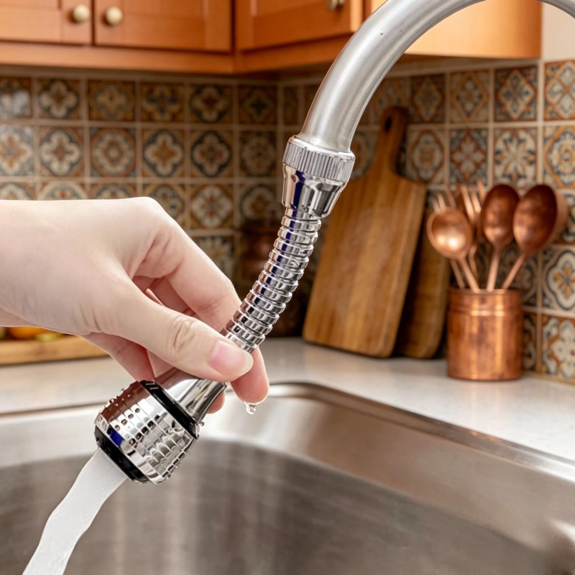 Faucet Extender with Flexible Hose 360° Rotatable Dual Mode Water Flow Spray-Pro