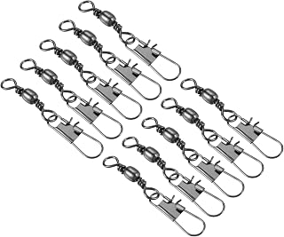 50 Pcs 50mm 26lb Stainless Steel Fishing Rod Swivel Snaps for Freshwater Saltwater Fishing Black