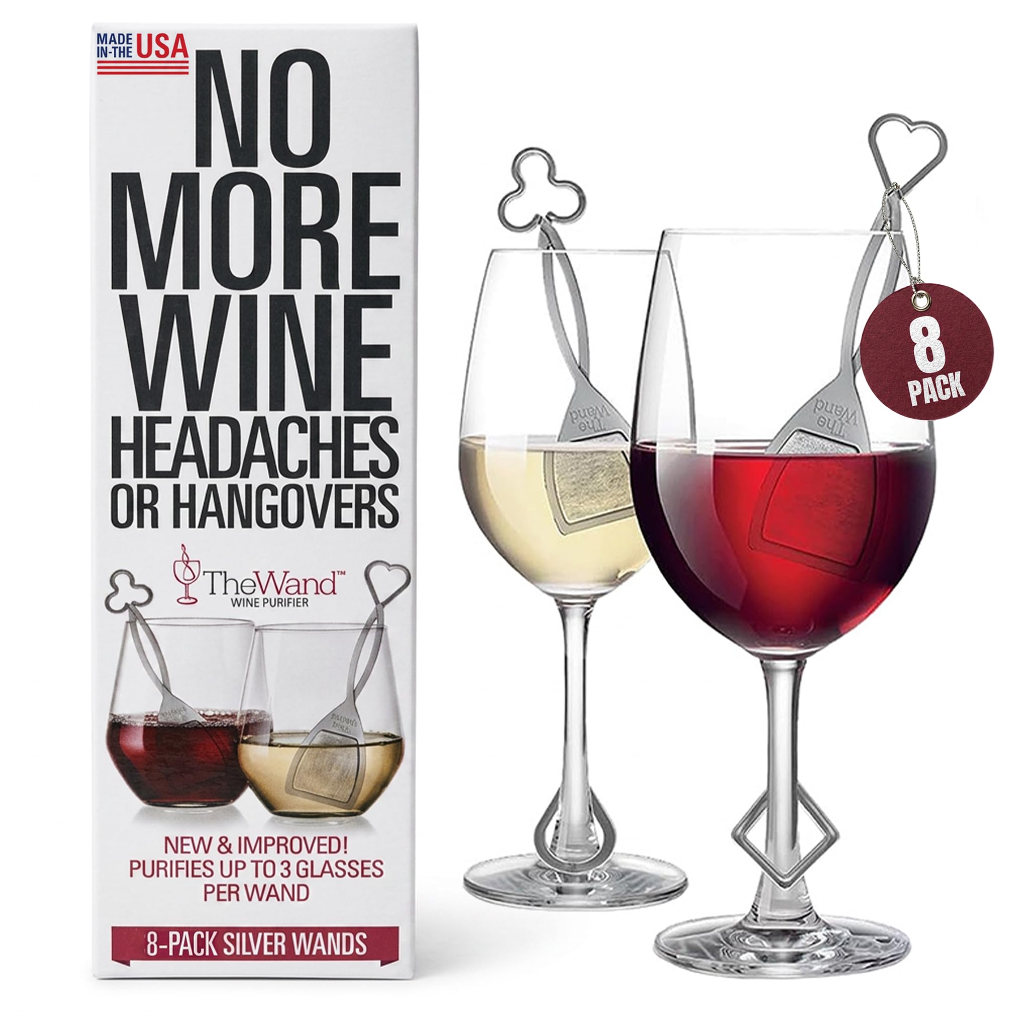 PureWine The Wand Wine Purifier, Removes Histamines & Sulfites - 8 Wands | Wine 