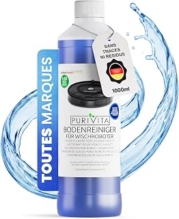 Purivita - Nettoyant concentré durable pour lave-sols sans traces - Contenance d’1000 ml | Sans traces, séchage rapide, sans rinçage, pour robots lavants, aspirateurs eau et poussière et sols durs