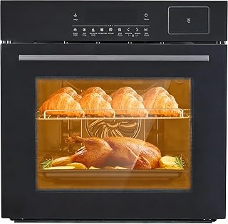 24" Single Wall Oven, 2.5 Cu.ft. Electric Wall Oven with 8 Cooking Functions, 3000W Convection Oven in Stainless Steel, Touch Control, Timer, Safety Lock, ETL Certified