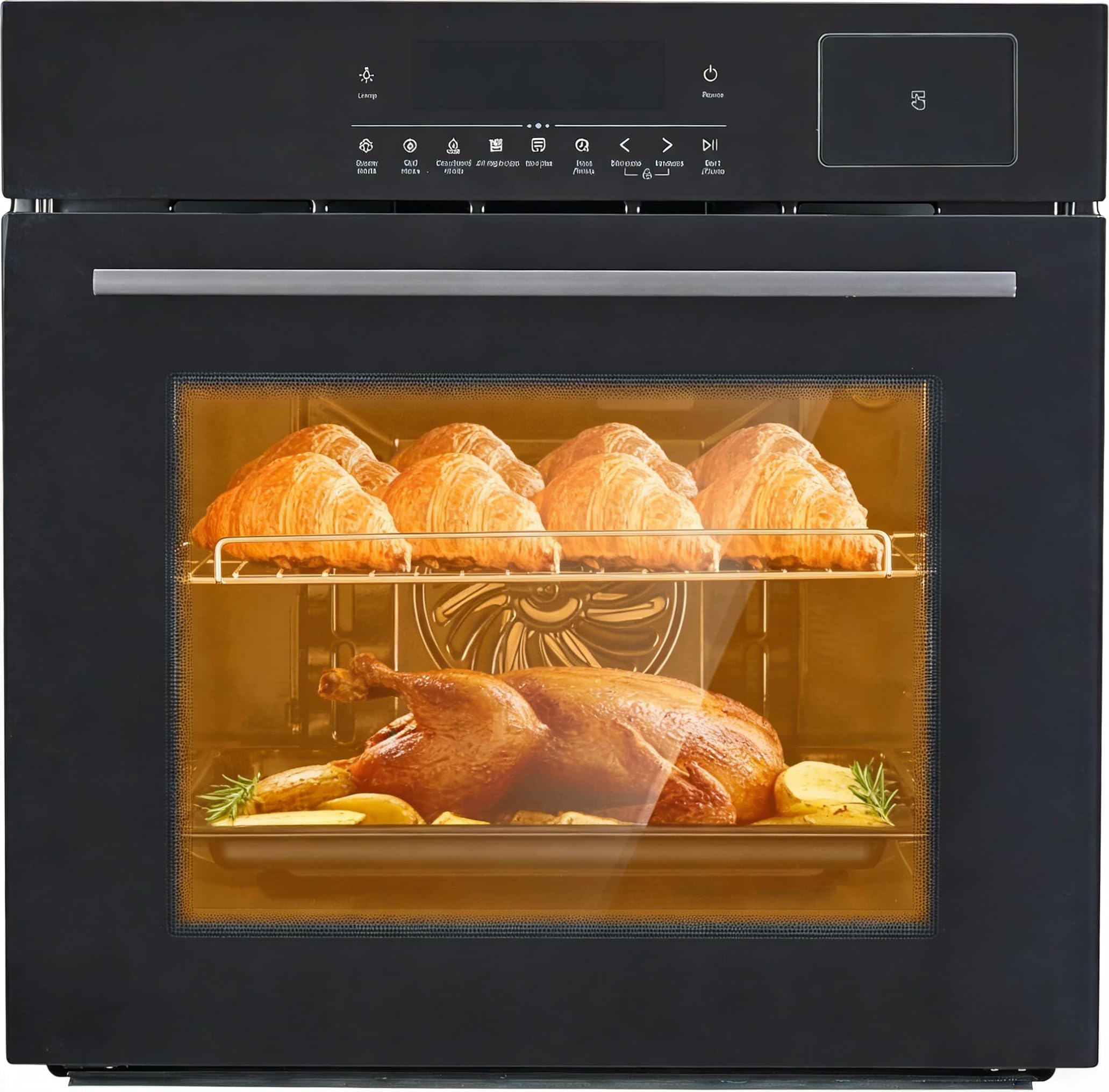 24" Single Wall Oven, 2.5 Cu.ft. Electric Wall Oven with 8 Cooking Functions, 30