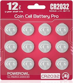 POWEROWL 12 Pcs CR2032 3V Lithium Batteries for Christmas Decorations | Compatible with AirTag, Car Key Fobs, Scales, and More