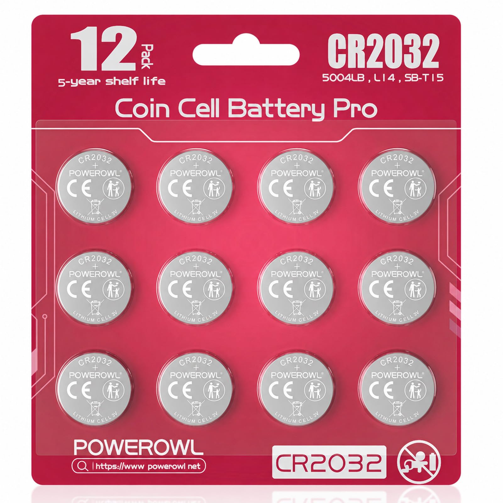 POWEROWL 12 Pcs CR2032 3V Lithium Batteries for Christmas Decorations | Compatib