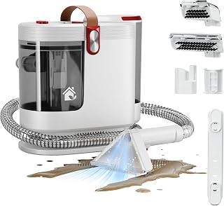 WURESE Portable Carpet Spot Cleaner Machine for Couches, Sofas & Pet Beds | Removable Dual Water Tanks| Self-Cleaning| Deep Extract Suction for Rugs, Sofa, Car Interior, Pet Urine & Mud Prints| Red