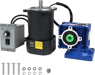 CNCTOPBAOS 120W Worm Gear Motor NMRV30 Gearbox 40:1 40K w/Speed Governor | 90-1600RPM Adjustable Speed, CW/CCW, 110V AC Electric Gear Motor, Reducer Ratio 40:1, 18N.m High Torque, 14mm Output Shaft