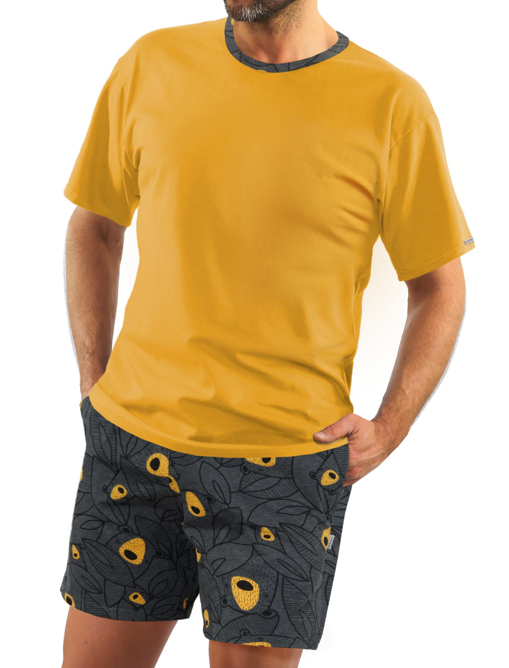 Sesto Senso Men's Pyjamas Short Cotton Summer Short Sleeve Short Pants
