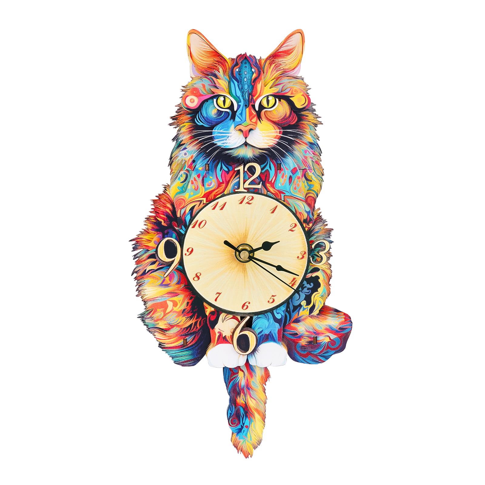 KAAYEE 3D Puzzles for Adults Maine Coon Clock Cat Wooden Puzzle Craft DIY