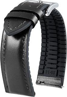 BINLUN Leather Silicone Watch Straps Quick Release14mm 16mm 18mm 19mm 20mm 21mm 22mm Breathable Micro-Perforated Leather Rubber Hybrid Watch Bands 6 Colours Men Women