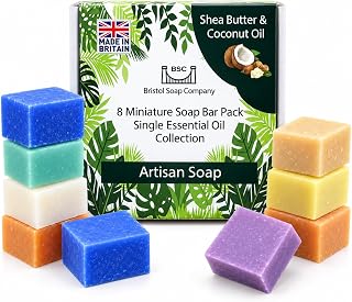 Artisan Mini Soap Bar Pack, 8 Handmade Soaps (8 x 15g) | Essential Oil, Shea Butter & Coconut Oil, Gift Set