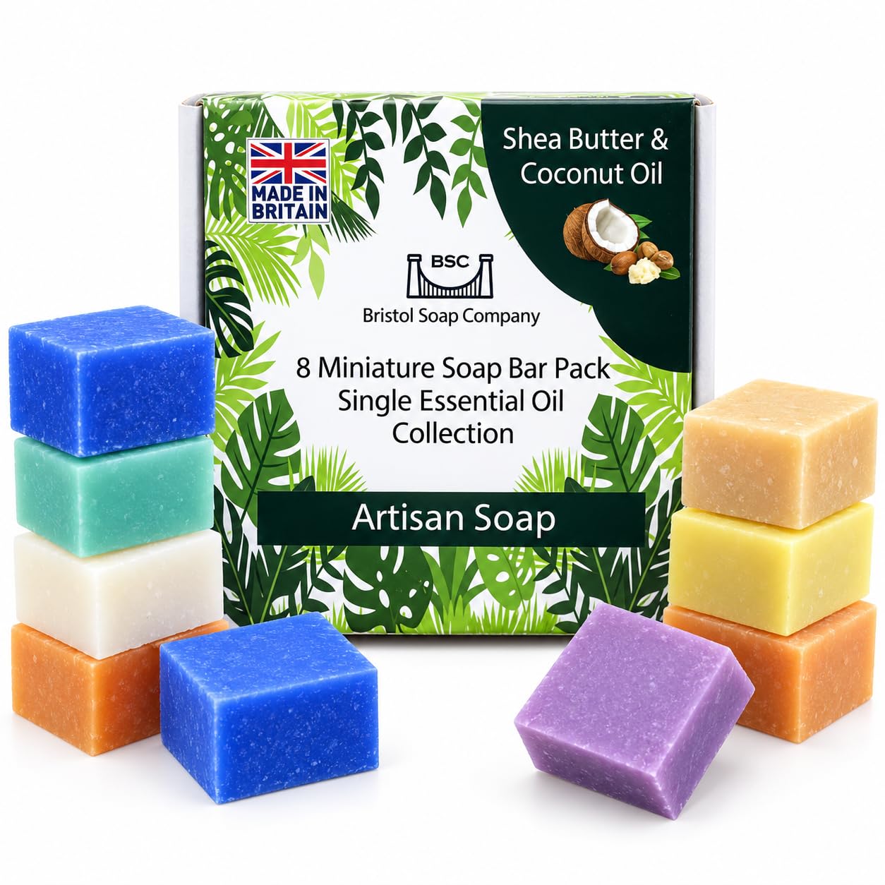 Artisan Mini Soap Bar Pack, 8 Handmade Soaps (8 x 15g) | Essential Oil, Shea But