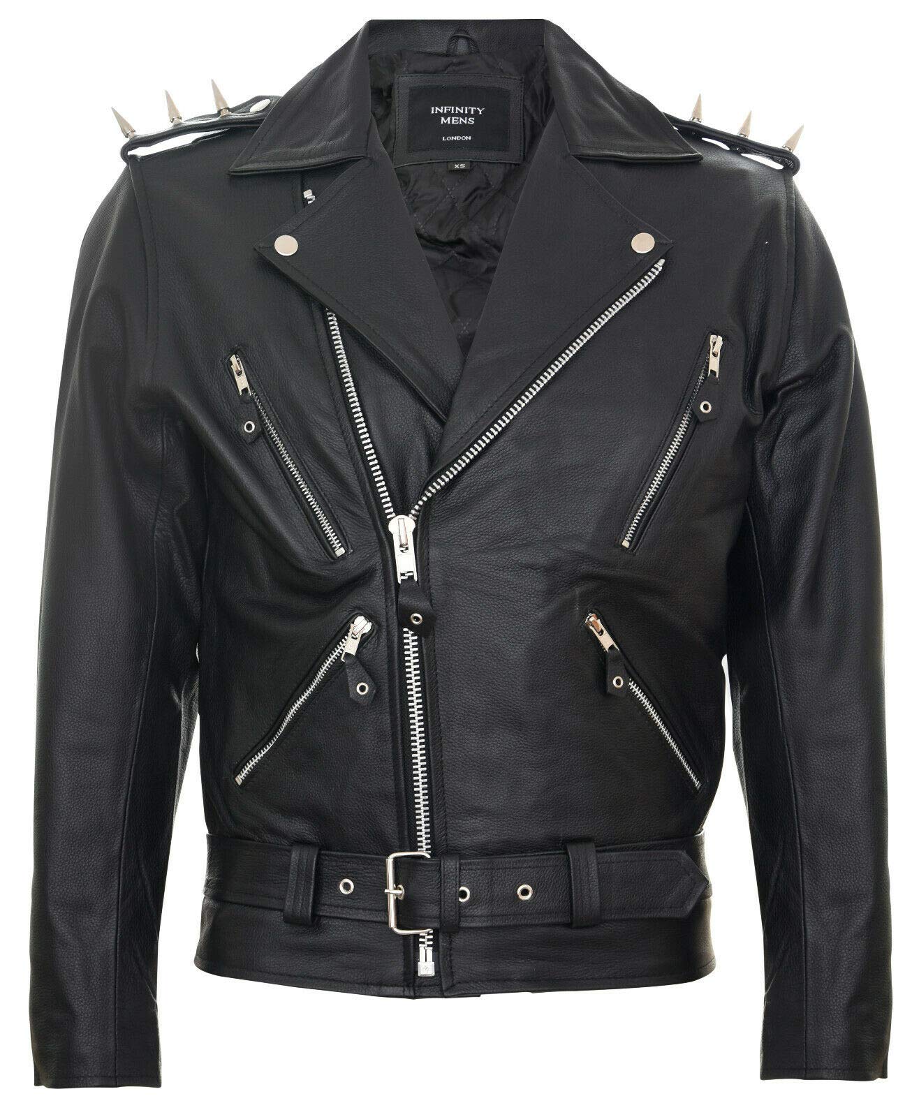 Infinity Leather FRINGE Hide Bender Men's Tassled Brando Leather Motorcycle Jack
