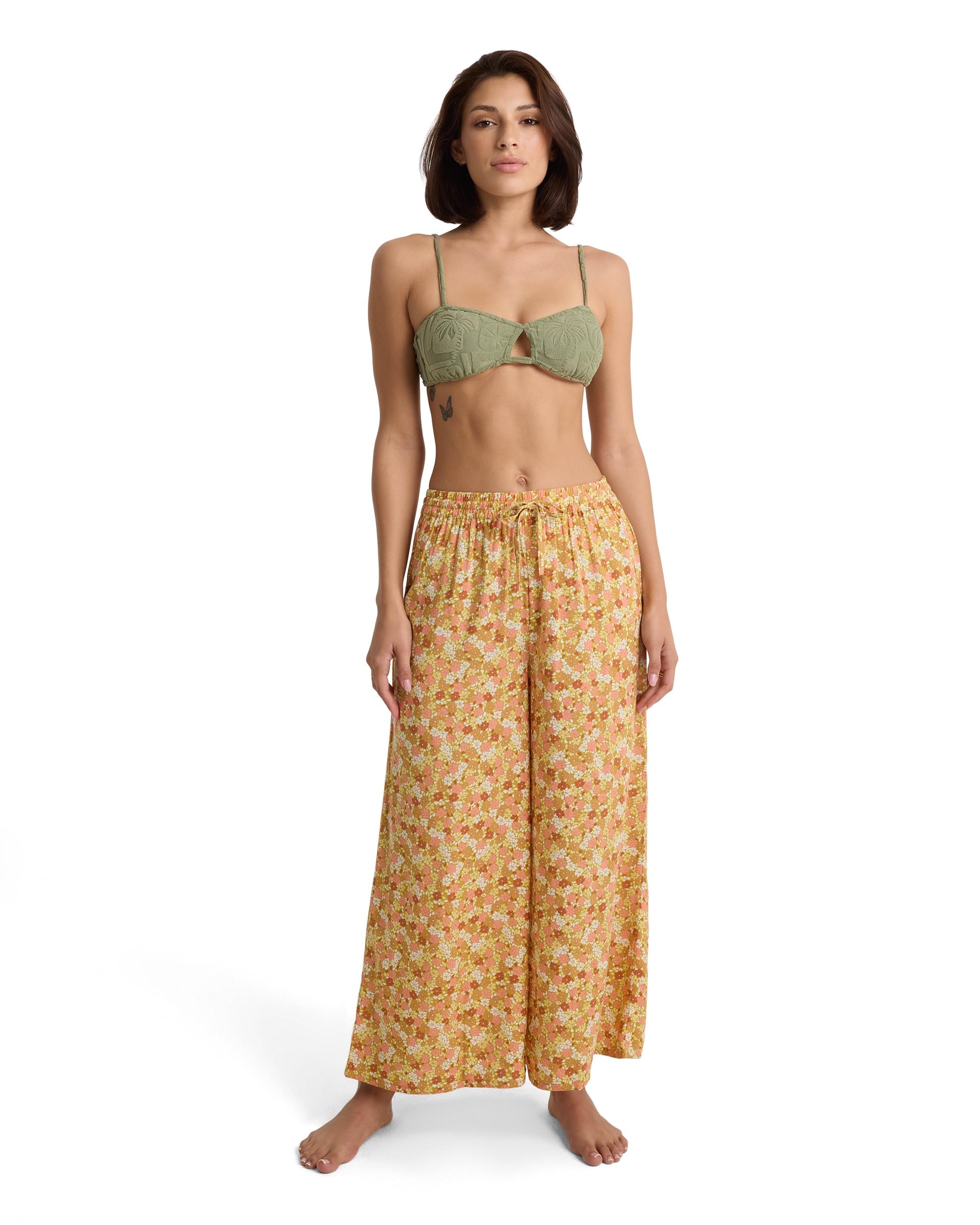 Volcom Women's Casual Trousers Hi Tide Crop Printed Beach Trousers