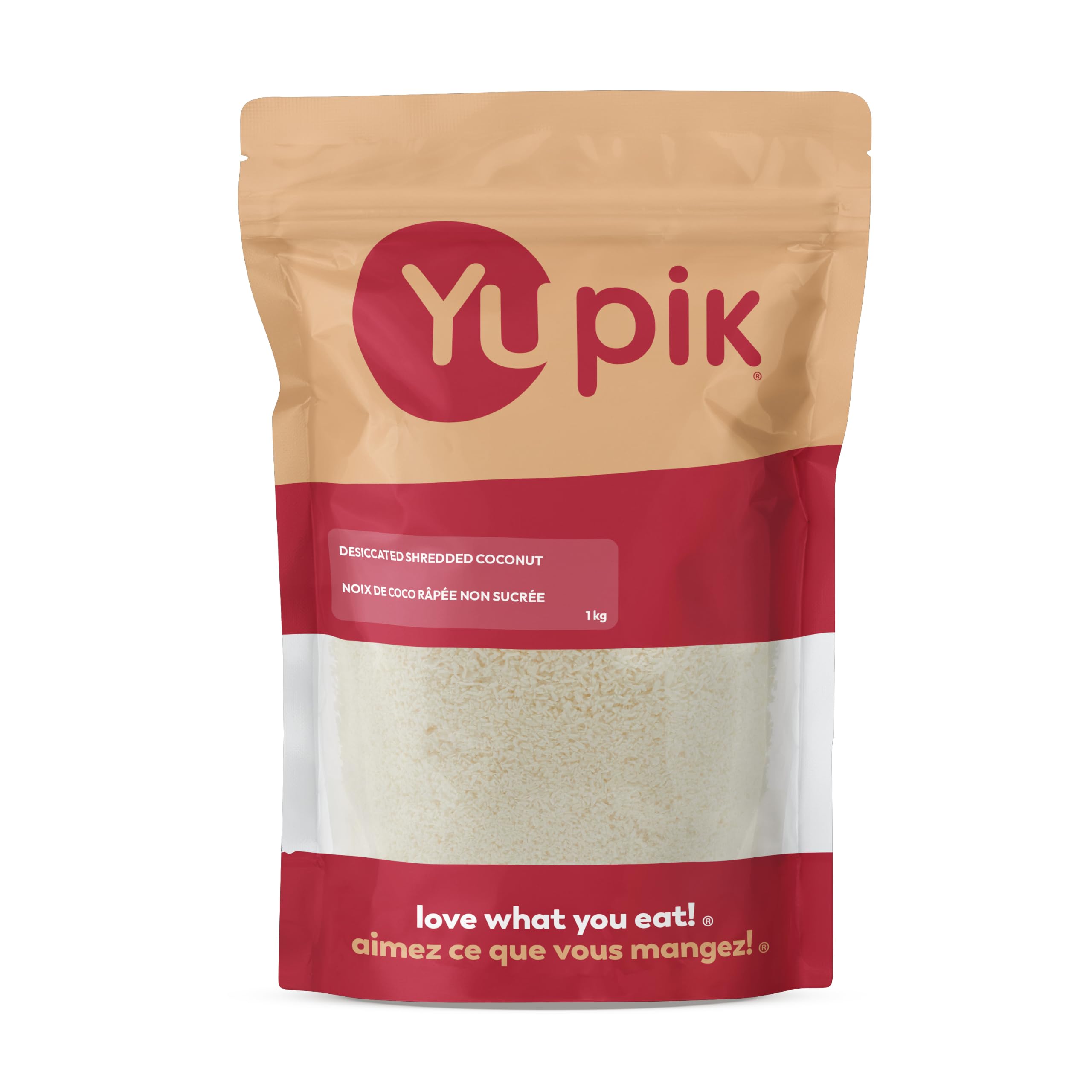 Yupik Desiccated Shredded Coconut, Unsweetened, 1 kg, Gluten-Free, Kosher, Vegan