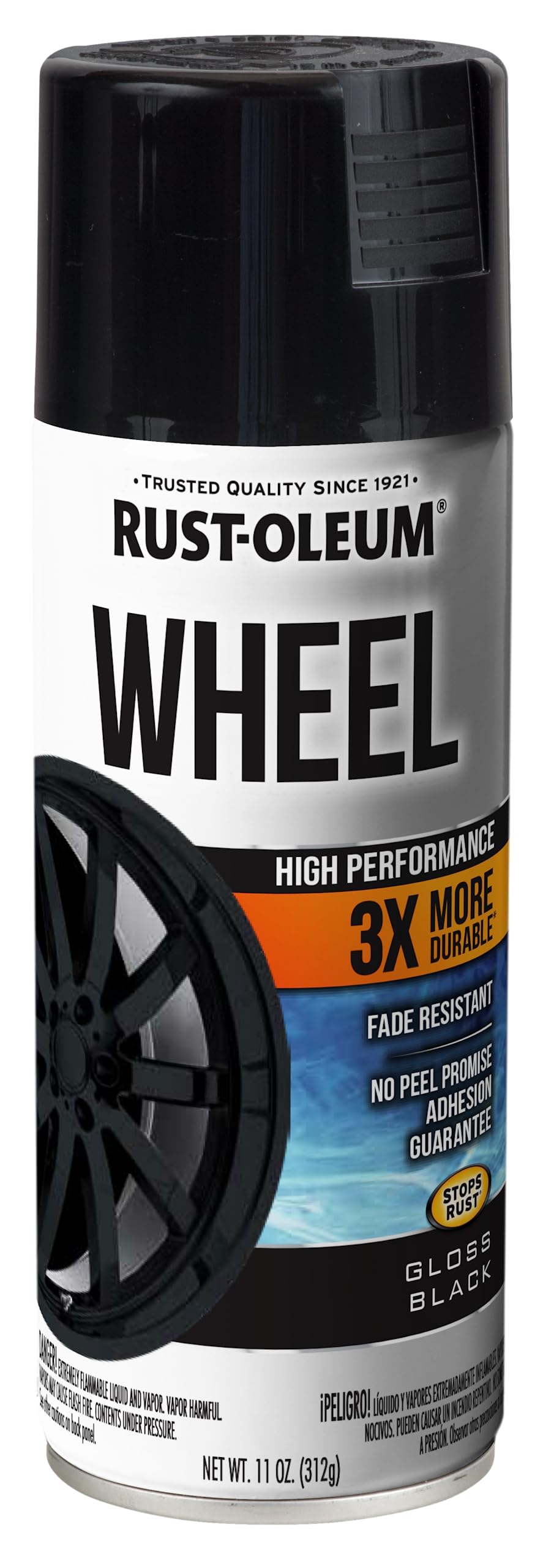 Rust-Oleum High Performance Wheel Spray Paint, Gloss Black | Resists Brake Dust 