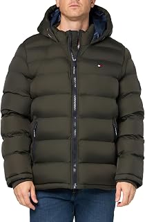 Tommy Hilfiger Men's Classic Hooded Down Jacket (Standard and Big Size) Down Alternative Outdoor Coat