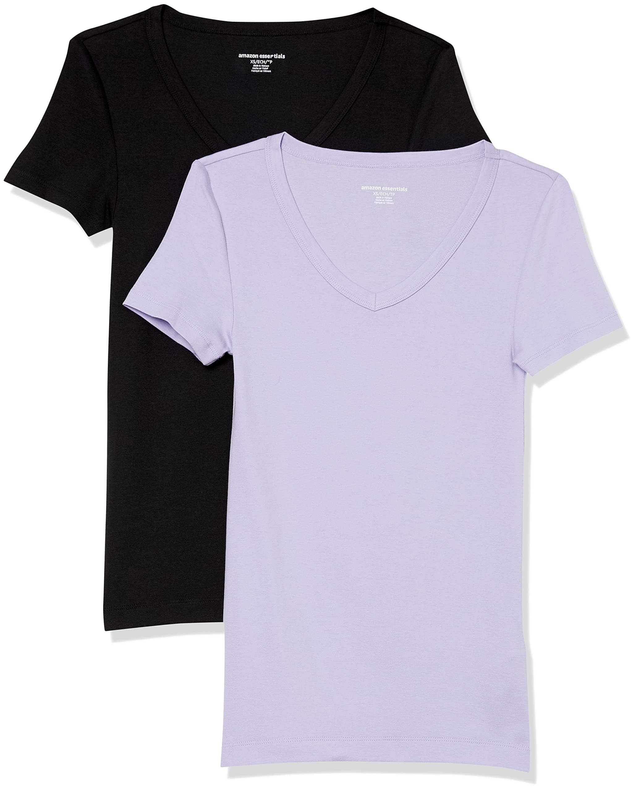 Amazon Essentials Women's Basic V-Neck Short Sleeve Slim Fit T-Shirt