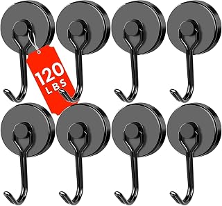 DIYMAG Magnetic Hooks,120LBS Heavy Duty 8 Pack 2026 Cruise Ship Essentials | Strong Magnets hook for Hanging Refrigerator Home Kitchen Office Grills Classroom