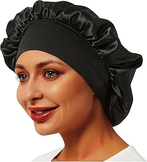 Silk Bonnet Satin Sleep Cap Sleep Cap for Men and Women, Soft Elastic Wide Headband for Natural Curly Hair