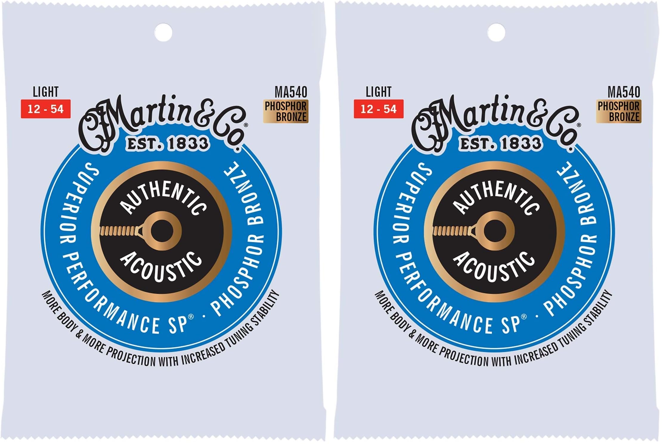 Martin MA540 Authentic Acoustic - SP - Phosphor Bronze Light(12-54) 41Y18MA540 (